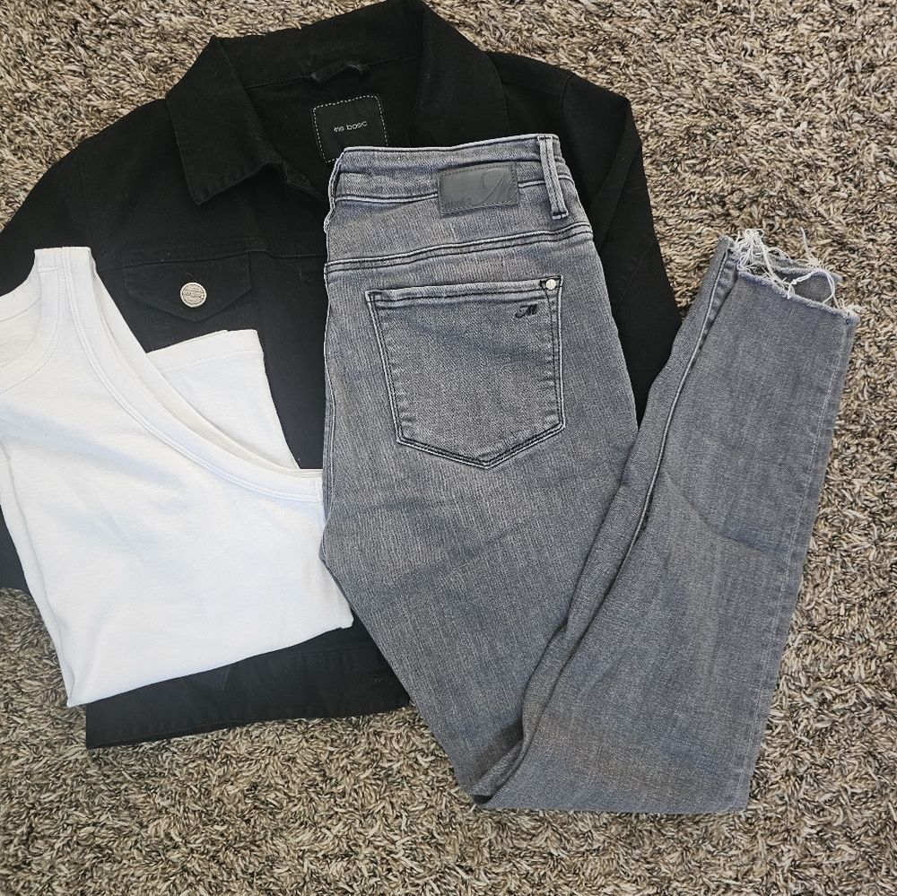 Mavi gray wash high rise super skinny jeans